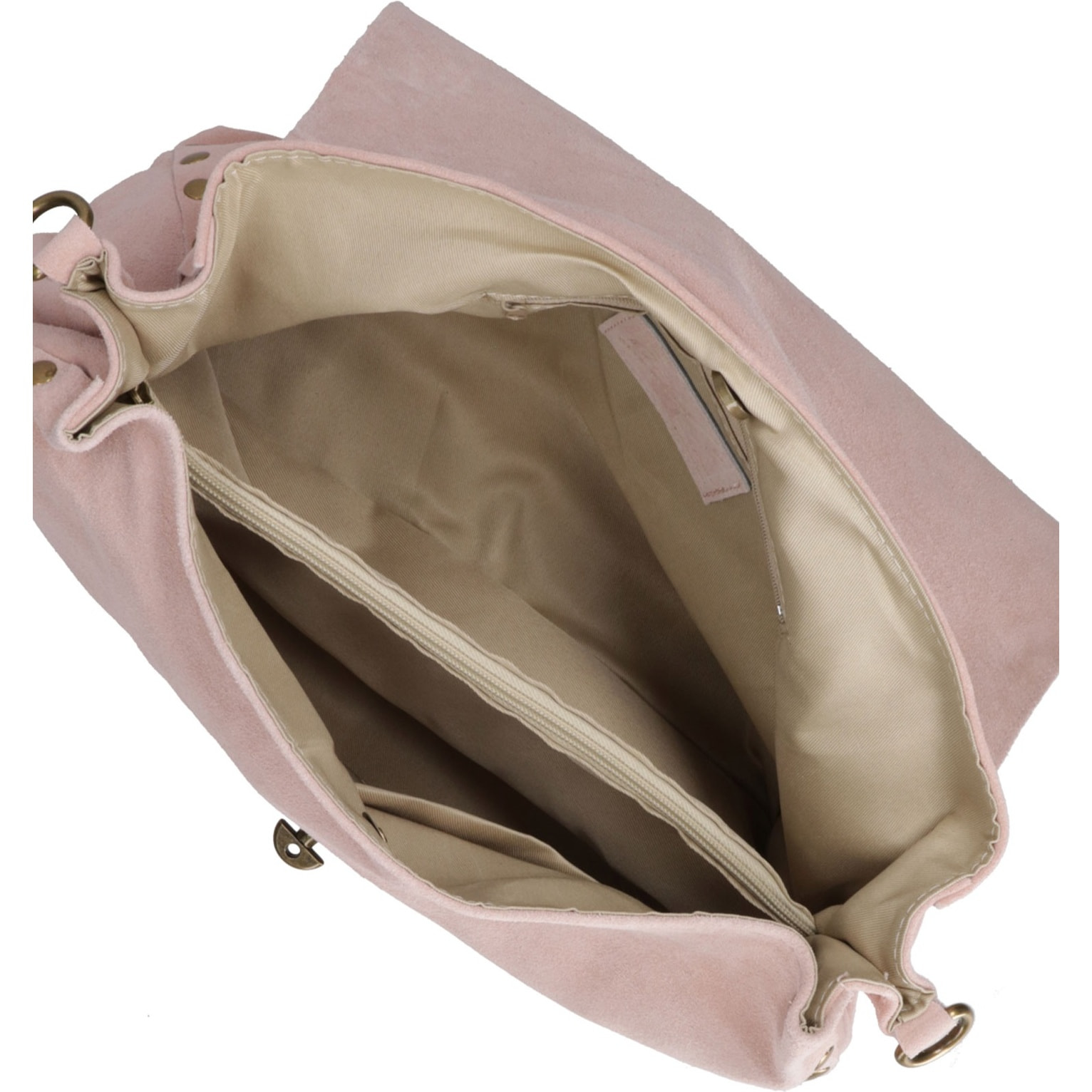 Borsa a mano da donna Made in Italy - Modello Zelia Elite - Pelle scamosciata - 37.0 x 22.0 x 15.0 cm