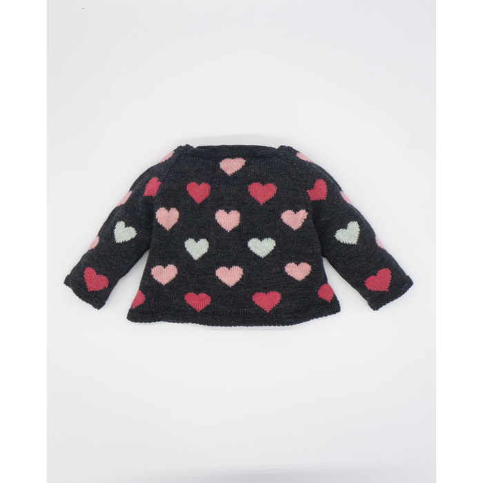 CHAQUETA CORAZONES MULTICOLOR NEGRA