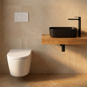 Pack bati-support Geberit + WC sans bride Swiss Aqua Technologies + abattant SoftClose + plaque (SATRIMLESSGEB1)