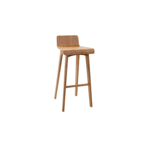 Chaise de bar scandinave en bois clair H75 cm BALTIK