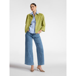 Elena Mirò - Chaqueta cuadrada de tejido suave - Verde claro