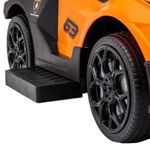 2 en 1 Coche Correpasillos para Niños 12-36 Meses Lamborghini Essenza SCV12 Andador Empujador con Bocina Mango de Empuje y Barandilla Extraíbles 86,5x40x89,5 cm Naranja y Negro