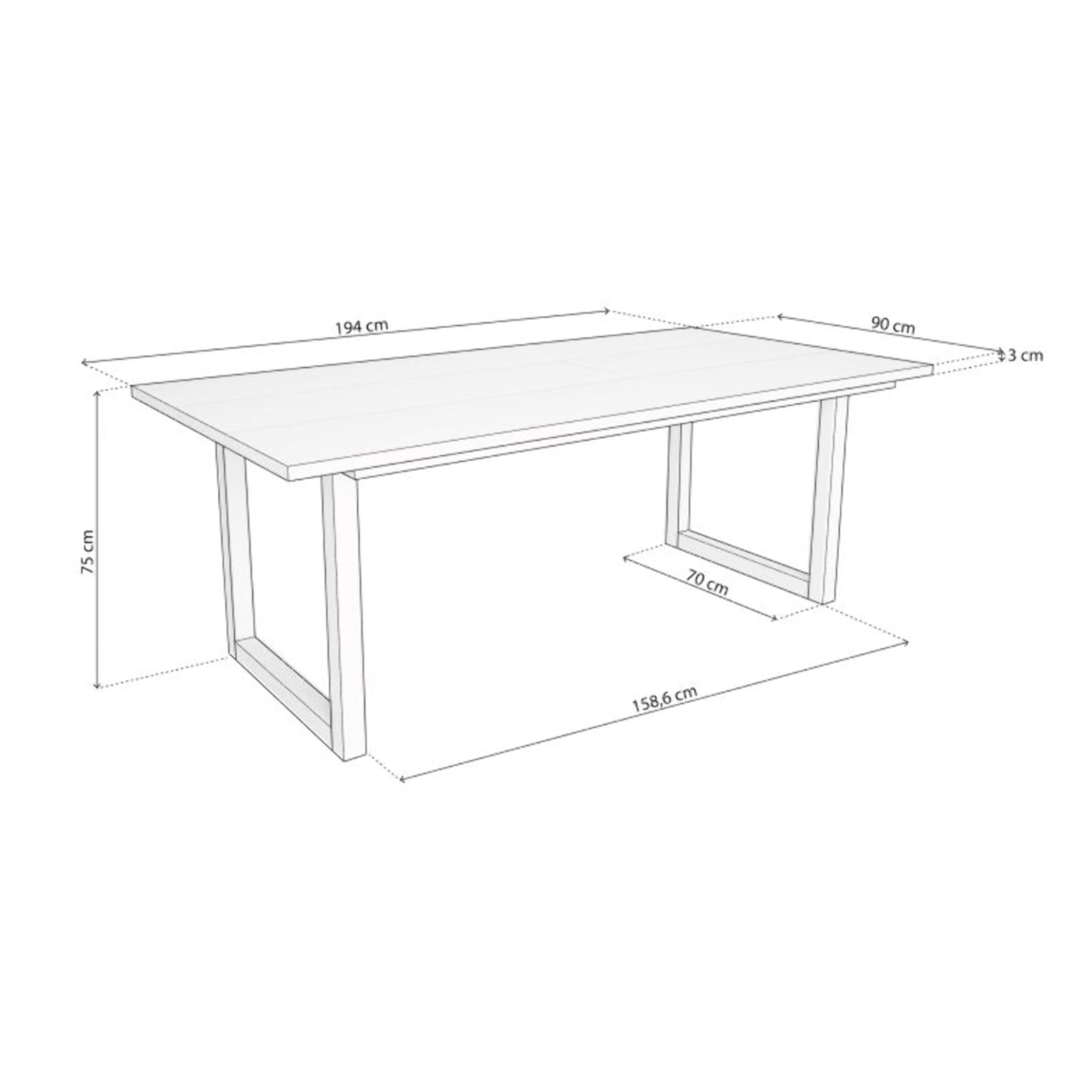 Mesa de comedor Altea 200 Blanco