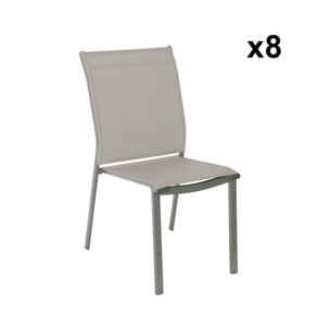 Table de jardin extensible aluminium + 10 assises SEATTLE + BUFFALO
