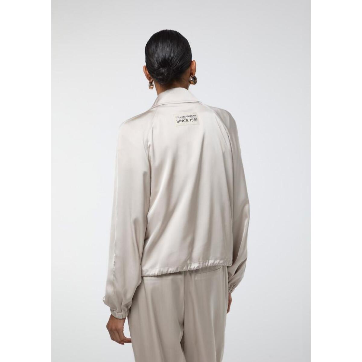 Giacca bomber in raso color sabbia