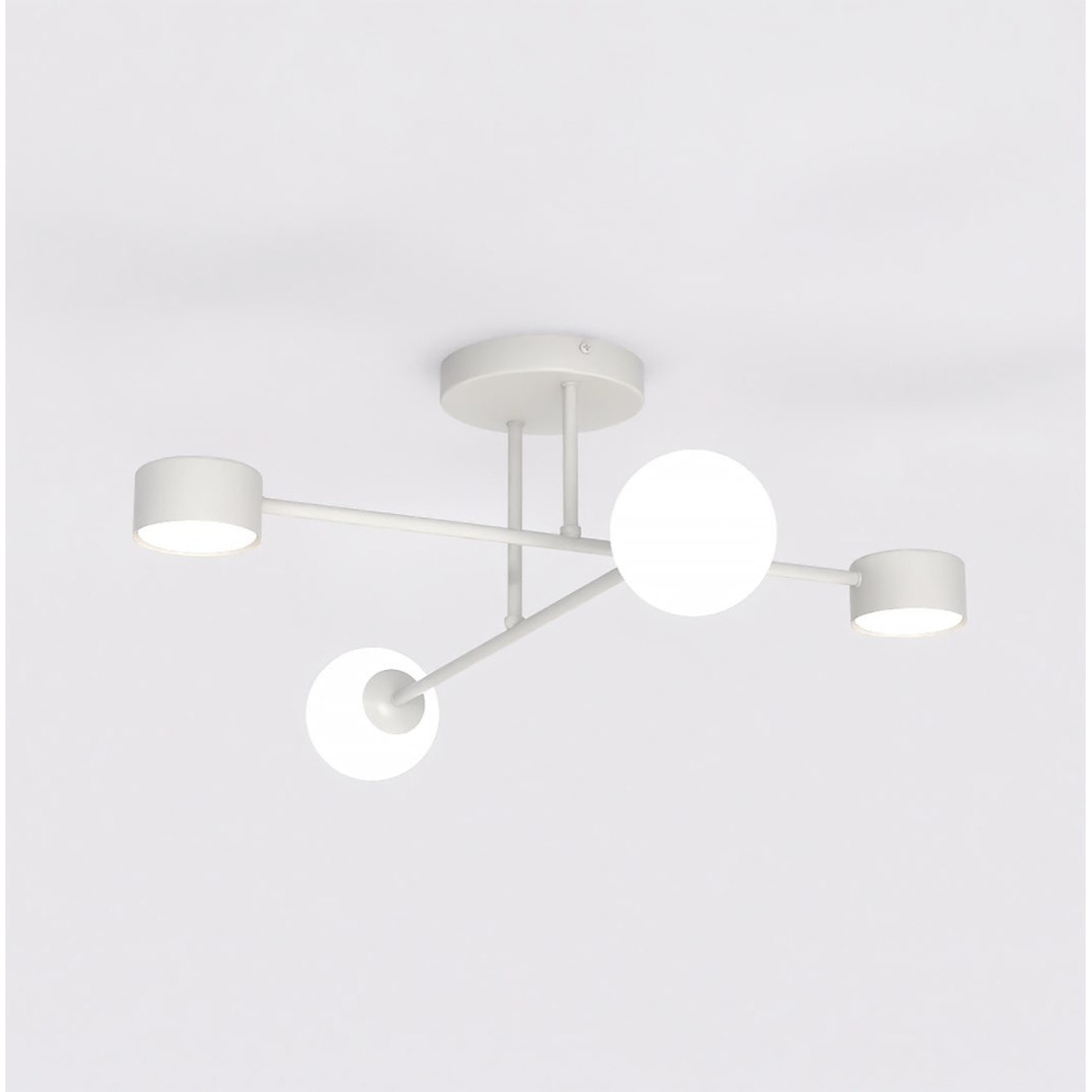 Lampada a sospensione Holon in acciaio bianco