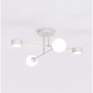 Lampada a sospensione Holon in acciaio bianco