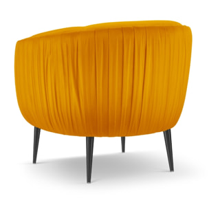 Fauteuil "Cyrille" en velours orange