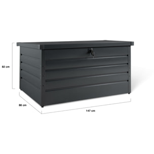 Coffre de jardin métal gris 870L