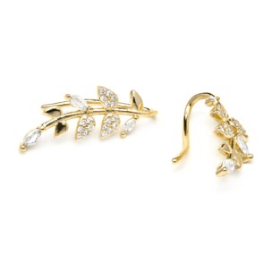 Pendientes acabado oro amarillo de 18k y Circonita Brillante