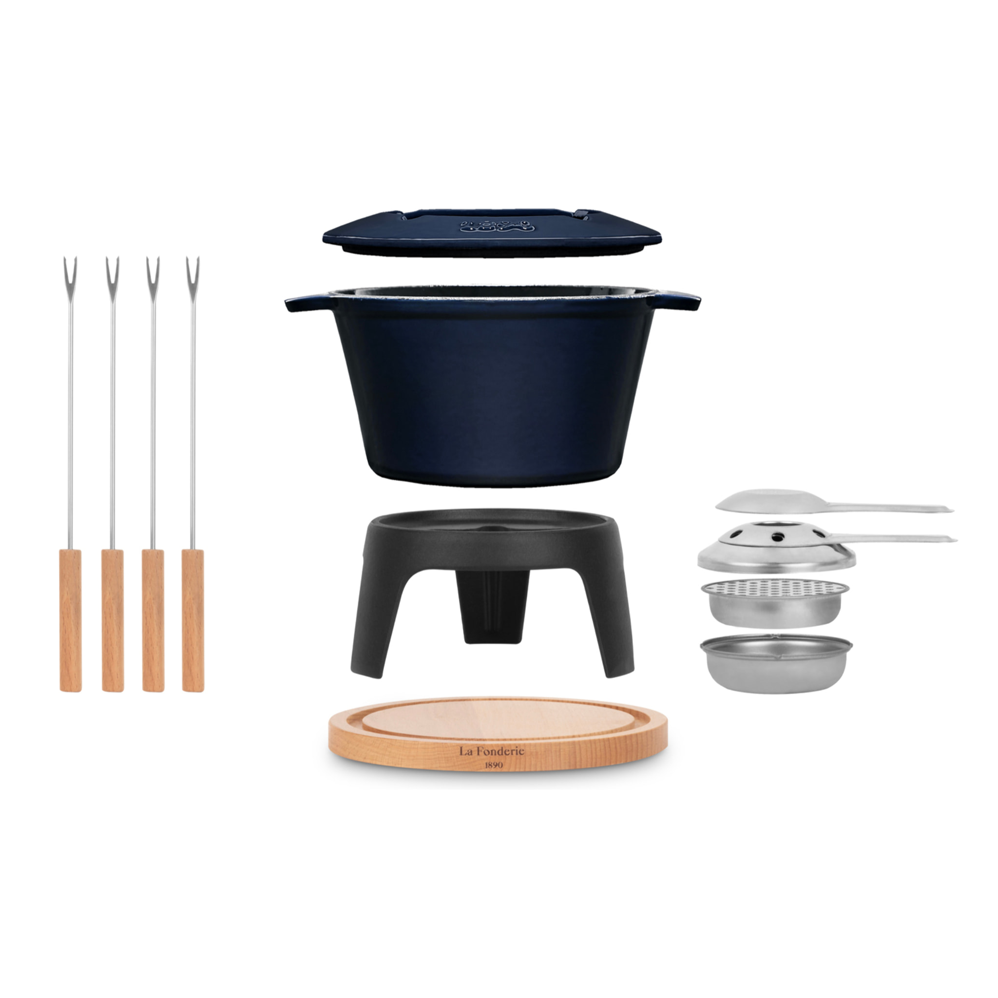 Fondue de hierro fundido para 4 personas MONT D'ARBOIS La Fonderie 1890 (tapa antisalpicaduras- 1,2 L)