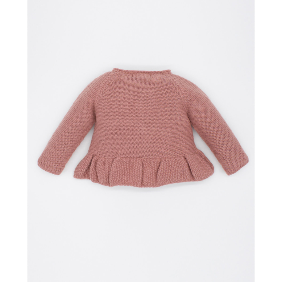 CHAQUETA TRICOT VOLANTE TEJA