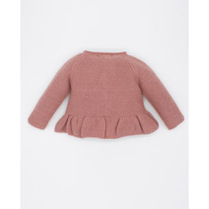 CHAQUETA TRICOT VOLANTE TEJA