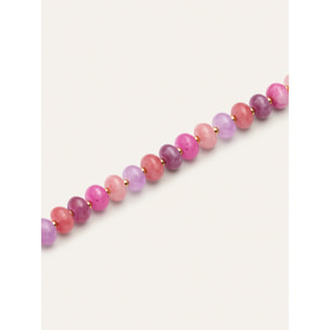 Pulsera Rosé Stones Acero Baño Oro