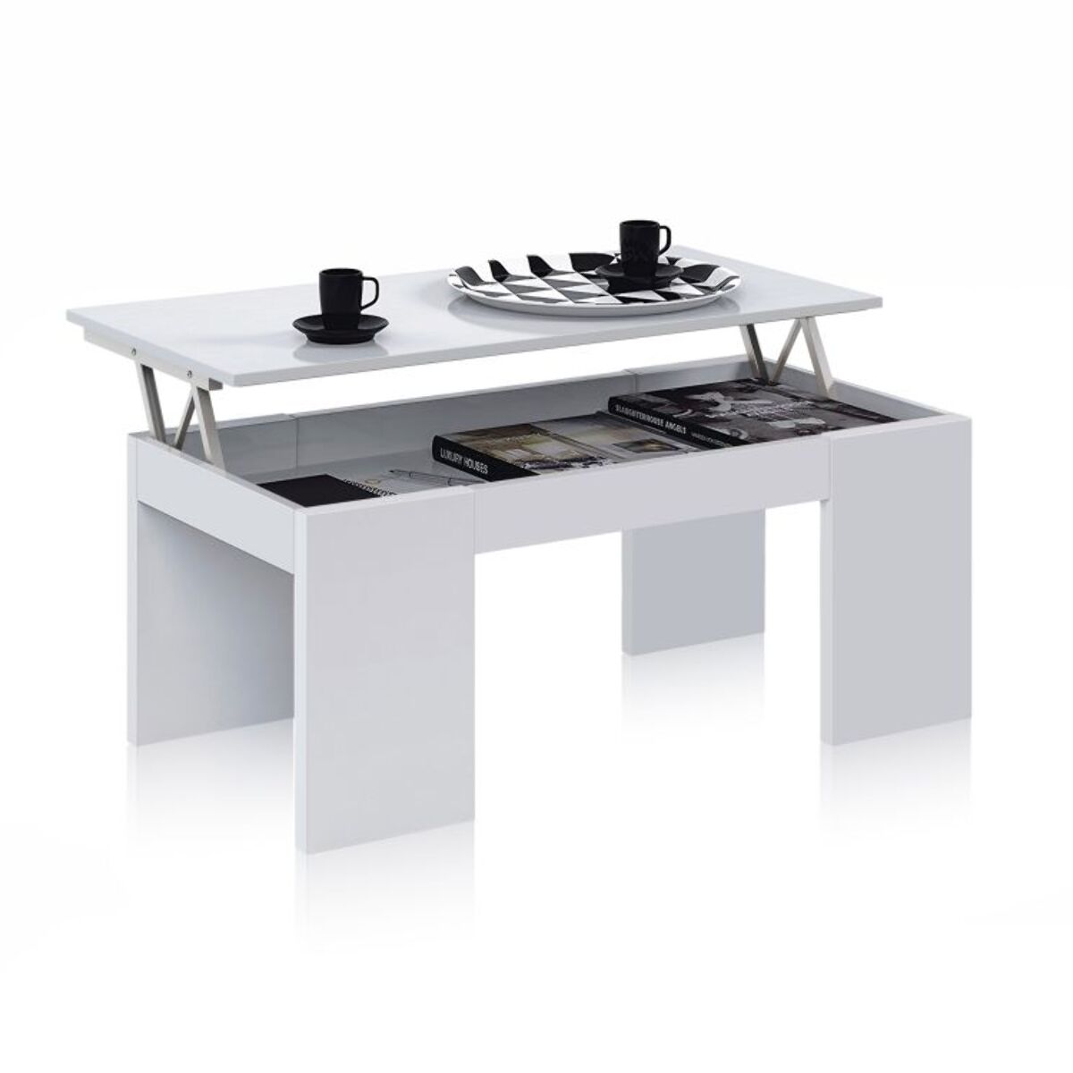 Mesa de centro elevable Calex Blanco