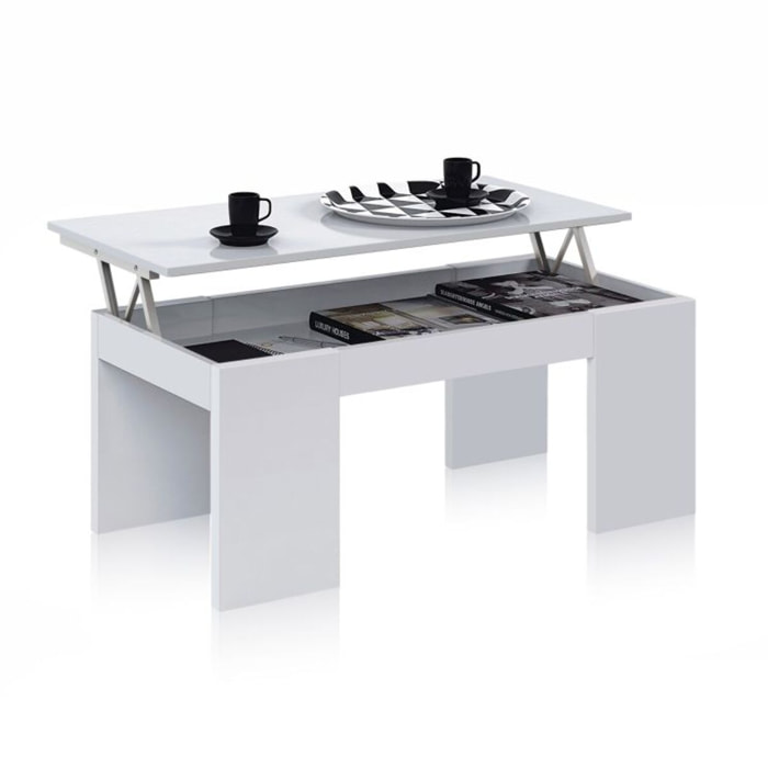 Mesa de centro elevable Calex Blanco