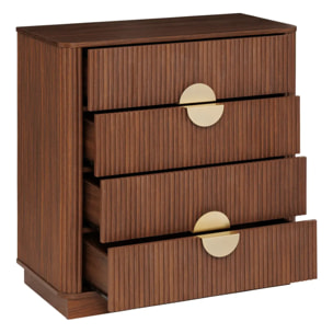 Commode 4 tiroirs Wany marron 80x40cm