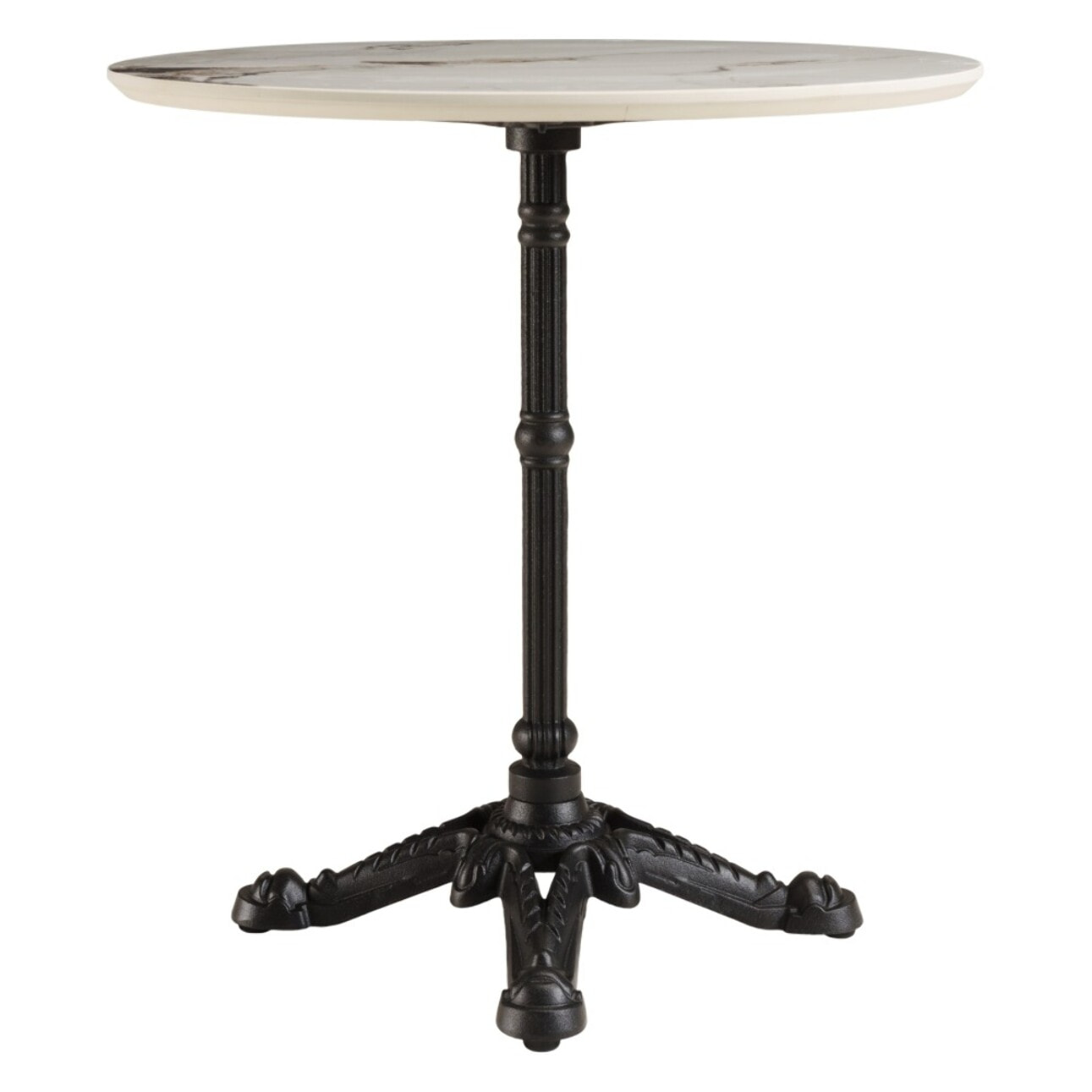 ICARE - Ensemble n°2: table bistrot D70cm en céramique marbré clair