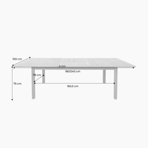 Table de jardin extensible bois d'eucalyptus 6-8 places ARBO
