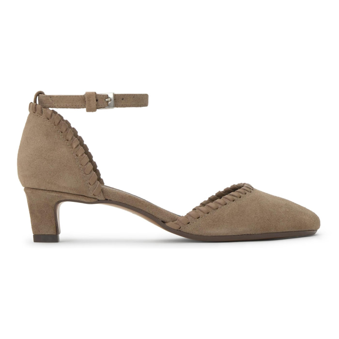 Zapato tacón Adela en serraje con tacón de 4 cm