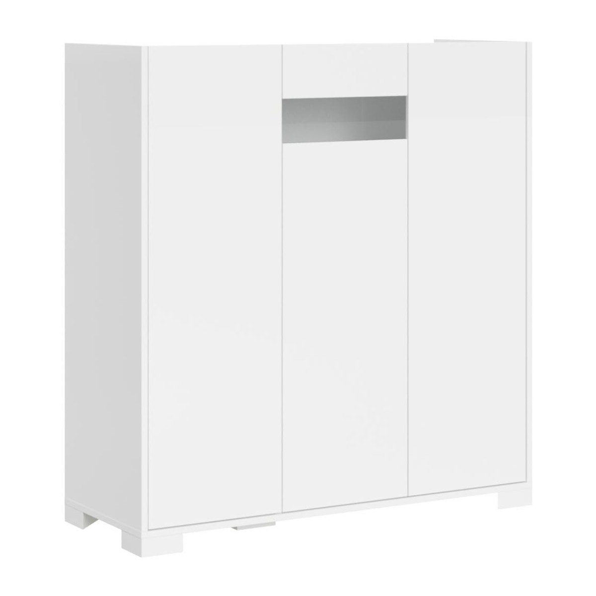 Credenza alta 3 ante 100x35x110 cm Riflesso bianco lucido