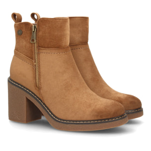 Botines Chelsea Mujer Negros con Plataforma y Tacón Ancho, cremallera lateral