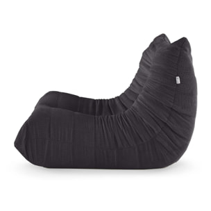 EMILE - Fauteuil en velours côtelé anthracite