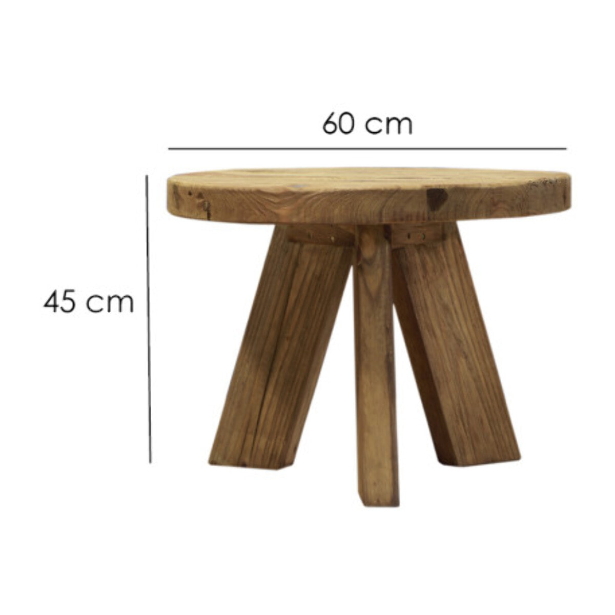 Table basse ronde D.60cm en bois recyclé - ORIGIN