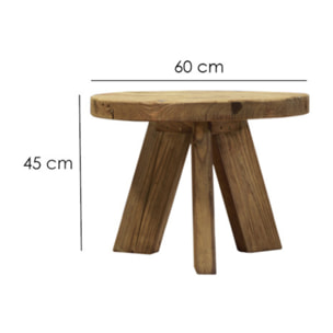 Table basse ronde D.60cm en bois recyclé - ORIGIN