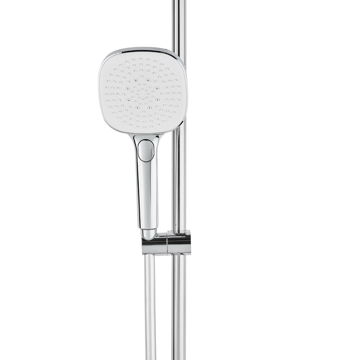 Ensemble de douche 3 fonctions aux lignes arrondies - chrome brillant - garantie 5 ans - 80 cm - chrome