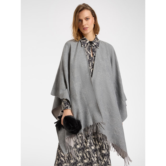 Elena Mirò - Mantella reversibile Monogram - Grigio