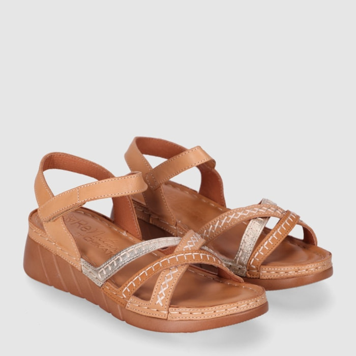 Sandalias de Piel - Camel - Tacón: 5 cm