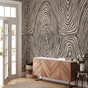 Carta da Parati Geometrica Astratta Bianca e Beige Artistica