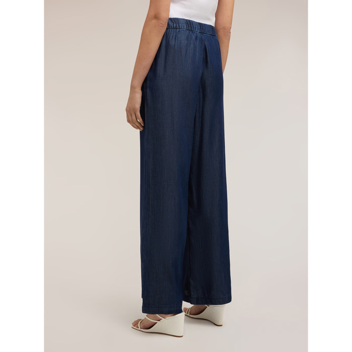 Motivi - Jeans palazzo in denim lyocell - Blu