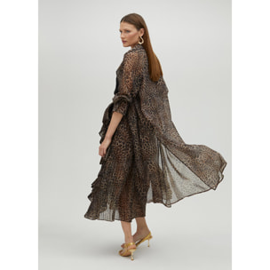 Trench organza stampa animalier