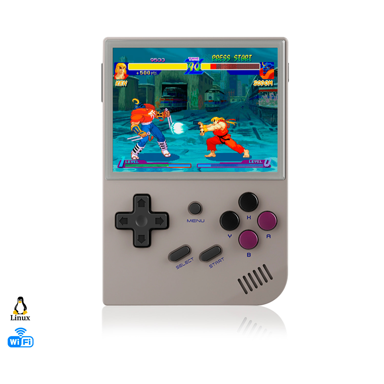 Console emulatore multipiattaforma RG35XX. Schermo IPS da 3,5"; Quad Core 384 MHz, 16 GB. Sistema operativo Linux. +5.000 giochi.