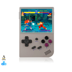 Console emulatore multipiattaforma RG35XX. Schermo IPS da 3,5"; Quad Core 384 MHz, 16 GB. Sistema operativo Linux. +5.000 giochi.