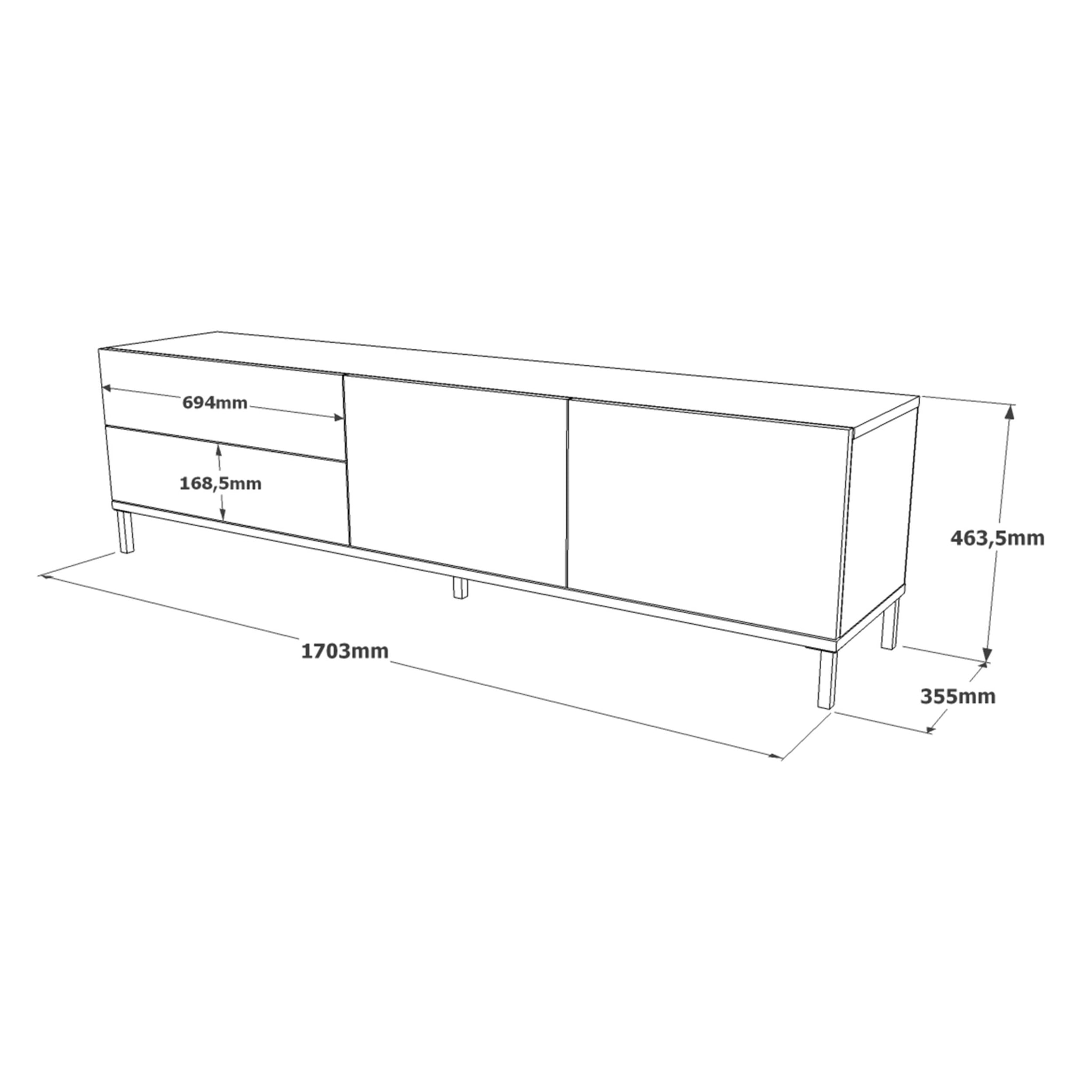 Mueble Luvio Tv 4 Puertas Patas De Metal