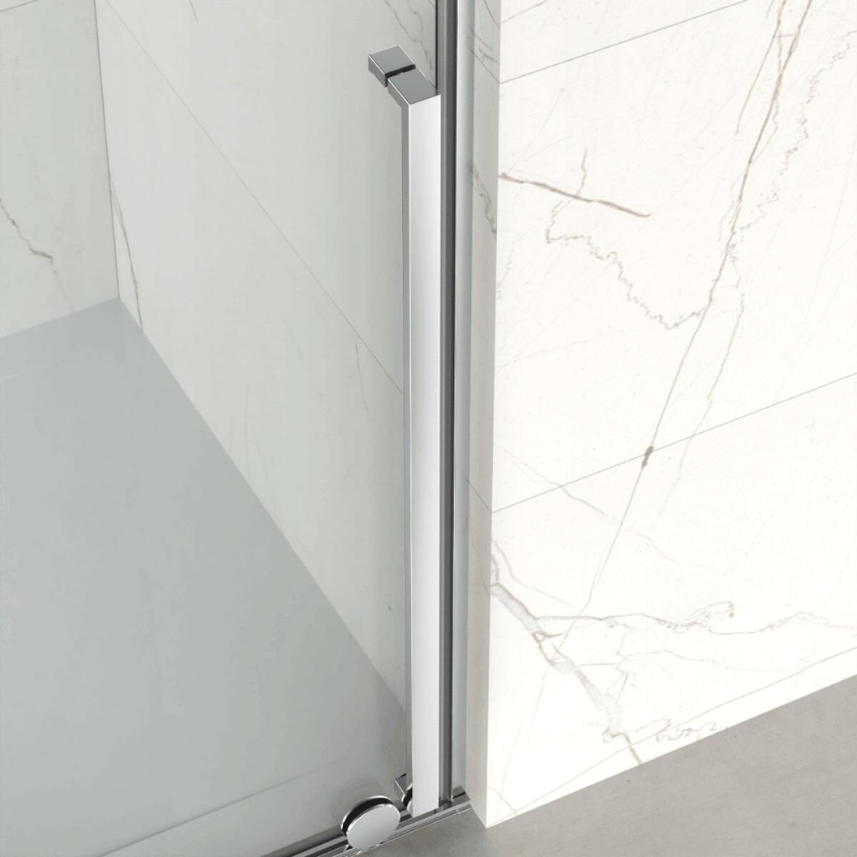 X-MOTION 140x200cm Paroi en verre coulissante Crystal Glass® 8 mm anticalcaire, bras, profilés, chrome brillant (SATBWIXM140)