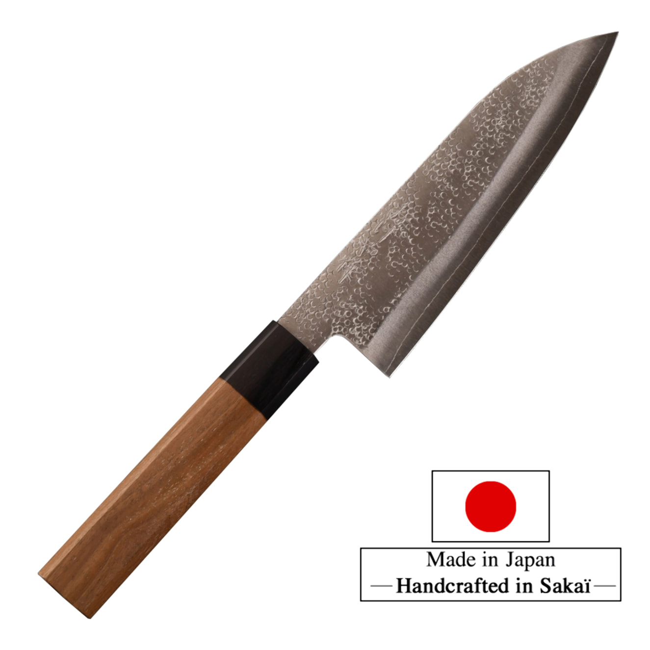 Couteau japonais Santoku 16,5 cm Okeya Tsuchime