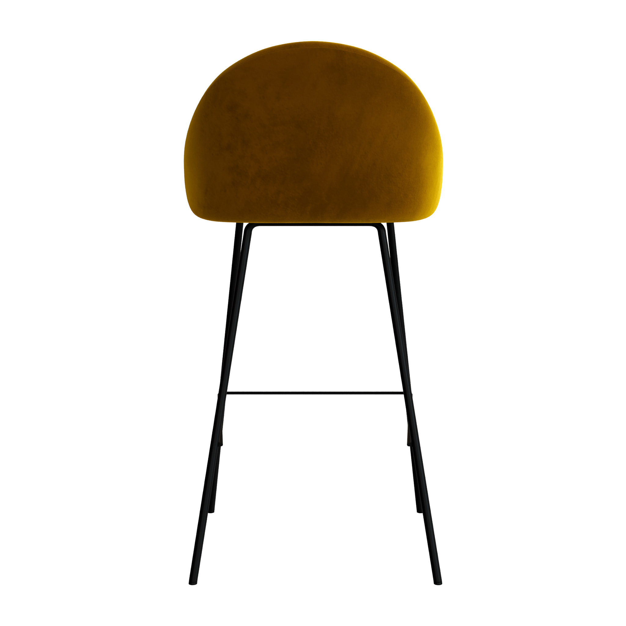 Lot de 2 chaises de bar en velours jaune 75 cm - Misty