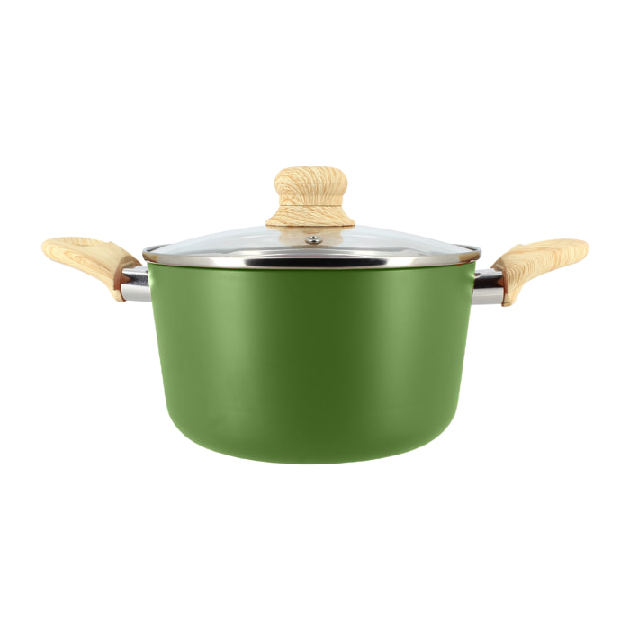 Faitout en revêtement céramique 20cm vert - tous feux COLORAMA