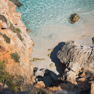 Poster plage secrete en grèce Affiche sous cadre bois