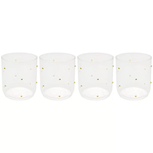 Verres à eau Glam Dots dorés set de 4 Kare Design