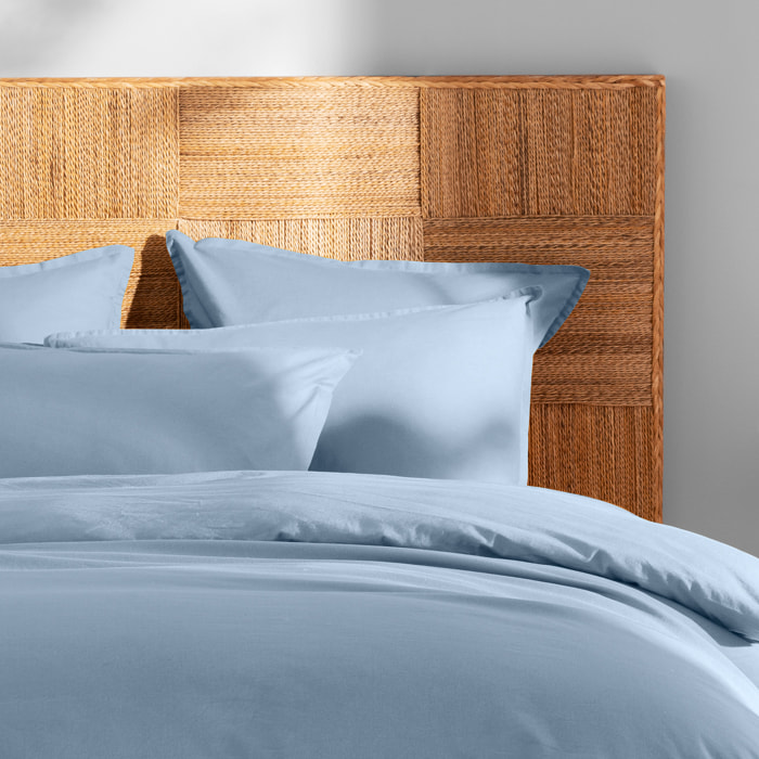 Parure de lit unie en coton taies à volant, COTON LAVÉ