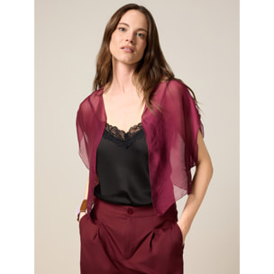 Oltre - Coprispalle in voile misto seta - Bordeaux