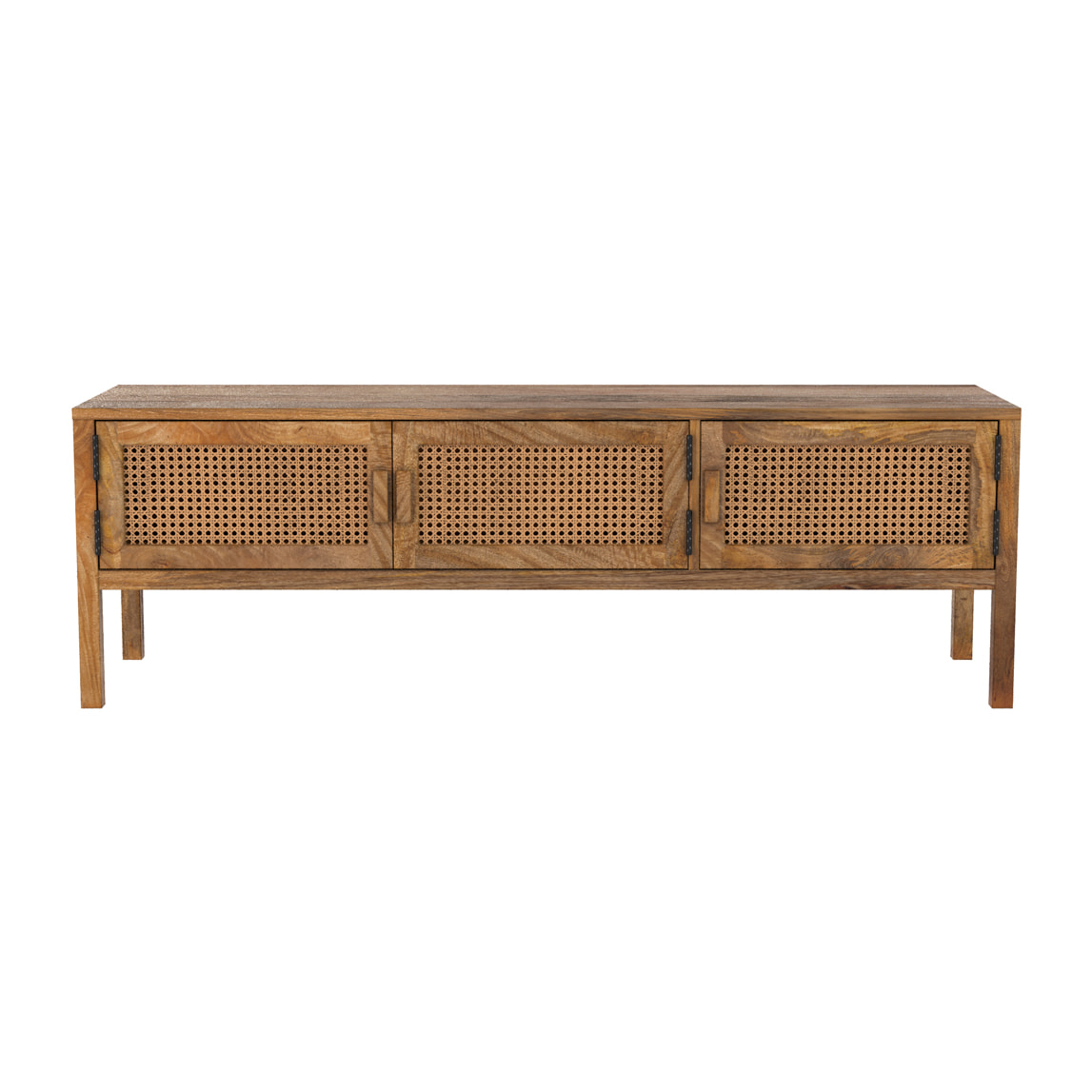 Meuble TV cannage et bois de manguier 140 cm - Tiki
