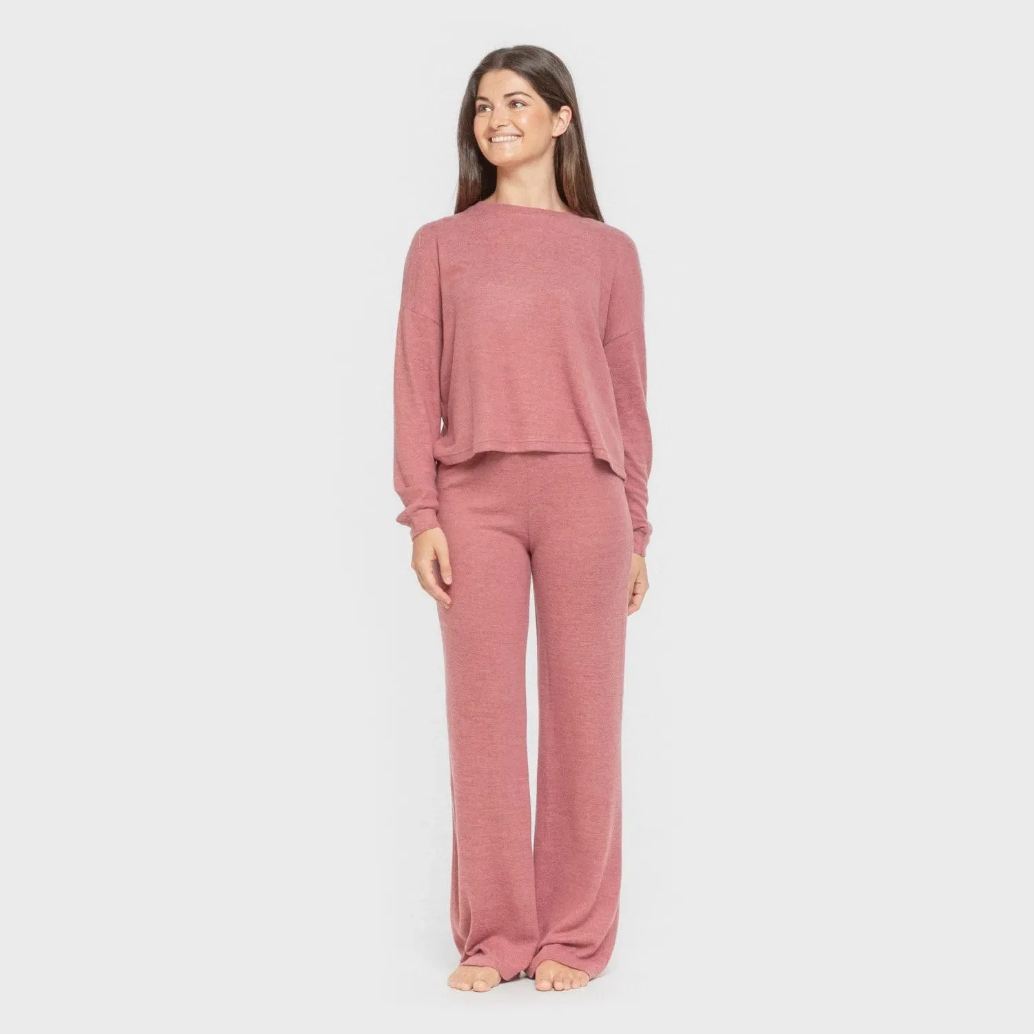 Pijama angorina liso rosa