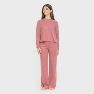 Pijama angorina liso rosa