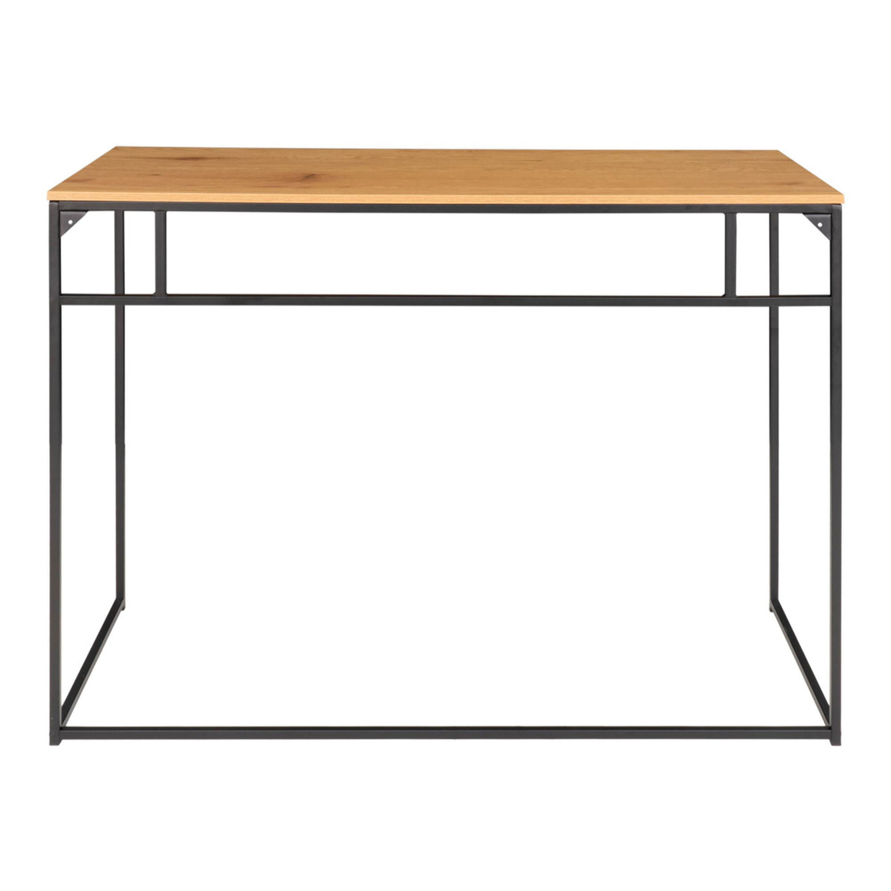 Scrivania Vita effetto rovere con struttura in acciaio nero, 100×45×75 cm